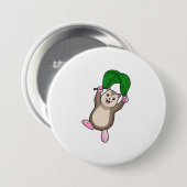Hamster met parachute ronde button 7,6 cm (Voorkant /achterkant)