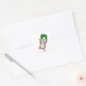 Hamster met parachute vierkante sticker (Envelop)