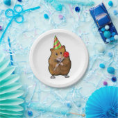Hamster met Party Pet en Lollipop, Illustratie Papieren Bordje (Feest)