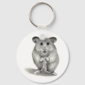 HAMSTER MET PEANUT, PENCIL ART SLEUTELHANGER (Voorkant)