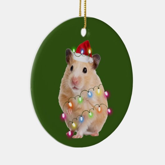 Hamster met Pet licht kerstmis Keramisch Ornament (Rechts)
