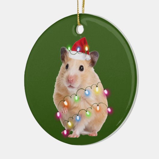 Hamster met Pet licht kerstmis Keramisch Ornament (Links)