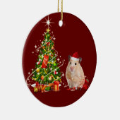 Hamster met Pet schaats met kerstmis Keramisch Ornament (Rechts)