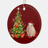 Hamster met Pet schaats met kerstmis Keramisch Ornament (Links)