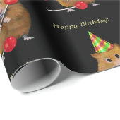 Hamster met Pet van de Partij en Lollipops op Zwar Cadeaupapier (Rol Hoek)
