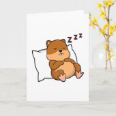 Hamster met Pillow Kaart (Gele Bloem)