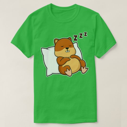 Hamster met Pillow T-shirt (Design voorkant)