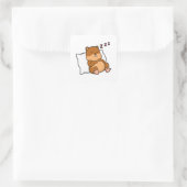 Hamster met Pillow Vierkante Sticker (Tas)