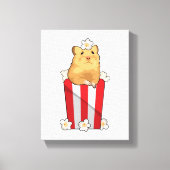 Hamster met Popcorn Canvas Afdruk (Voorkant)