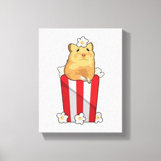 Hamster met Popcorn Canvas Afdruk (Voorkant)