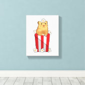 Hamster met Popcorn Canvas Afdruk (Insitu (Houten vloer))