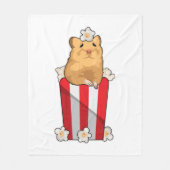 Hamster met Popcorn Fleece Deken (Voorkant)