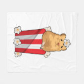 Hamster met Popcorn Fleece Deken (Voorkant (Horizontaal))