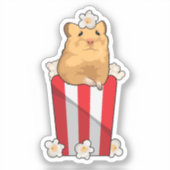 Hamster met Popcorn Sticker (Voorkant)