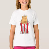 Hamster met Popcorn T-shirt (Voorkant)