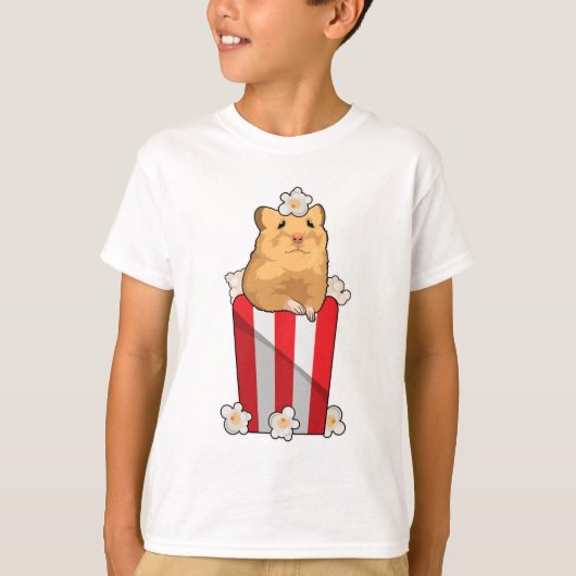 Hamster met Popcorn T-shirt (Voorkant)