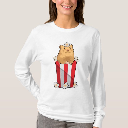 Hamster met Popcorn T-shirt (Voorkant)