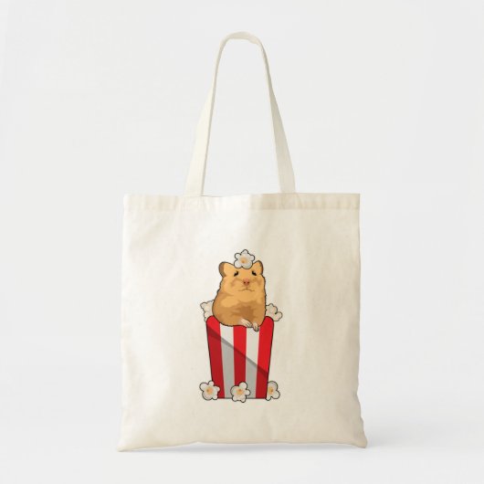 Hamster met Popcorn Tote Bag (Voorkant)