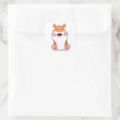 Hamster met rode Cheeks Vierkante Sticker (Tas)