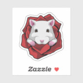 Hamster met Roos Sticker (Vel)