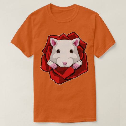 Hamster met Roos T-shirt (Design voorkant)