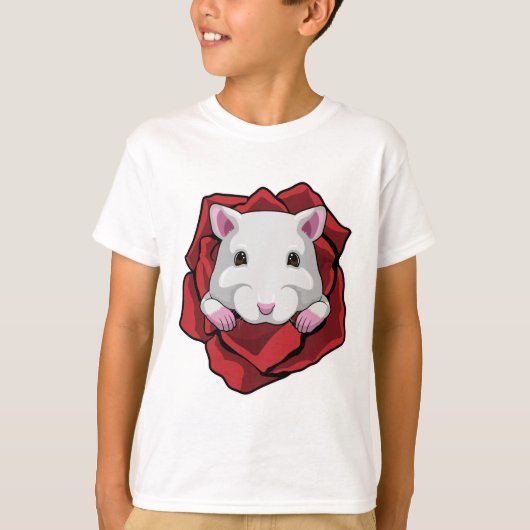 Hamster met Roos T-shirt (Voorkant)