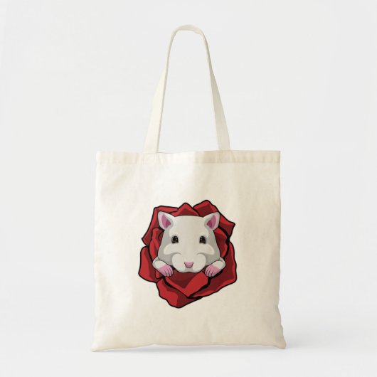 Hamster met Roos Tote Bag (Voorkant)