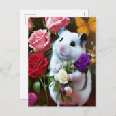 Hamster met Rozen Briefkaart (Voorkant / Achterkant)