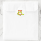 Hamster met Scarf Ronde Sticker (Tas)