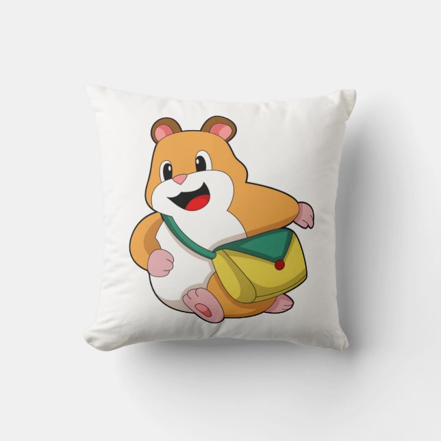 Hamster met tas.PNG Kussen (Voorkant)