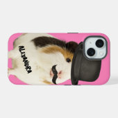 Hamster met Top Hat Fun Animal iPhone 15 Case (Achterkant horizontaal)