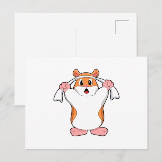 Hamster met Towel Briefkaart (Voorkant / Achterkant)