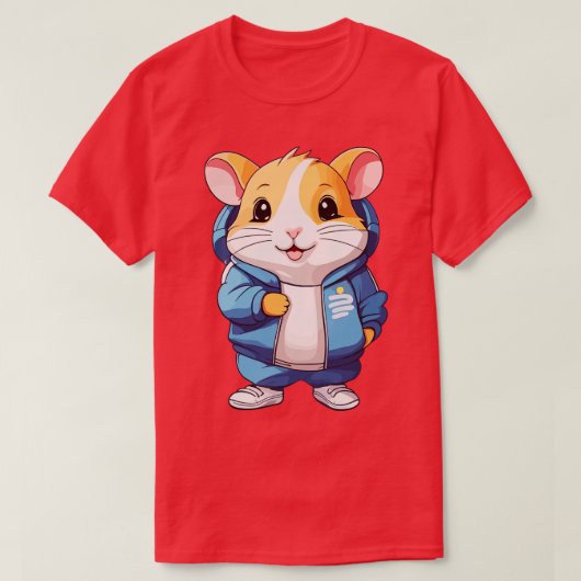 Hamster met trainingspak en sneakers t-shirt (Design voorkant)