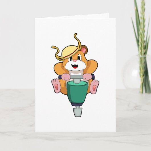 Hamster met trilhamer kaart (Voorkant)