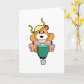 Hamster met trilhamer kaart (Gele Bloem)