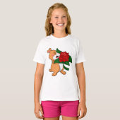 Hamster met Vloeiend Roos T-shirt (Voorkant volledig)