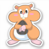 Hamster met Walnut Sticker (Voorkant)