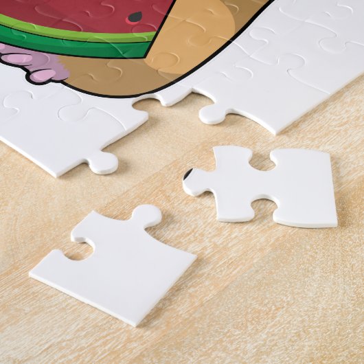 Hamster met Watermeloen Legpuzzel (Zijkant)