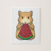 Hamster met Watermeloen Legpuzzel (Verticaal)