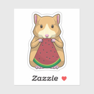 Hamster met Watermeloen Sticker
