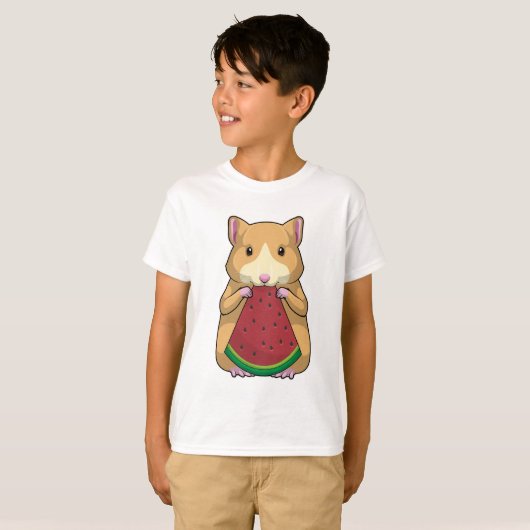 Hamster met Watermeloen T-shirt (Voorkant volledig)