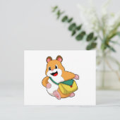 Hamster met Zak.PNG Briefkaart (Staand voorkant)