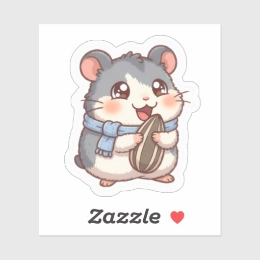 Hamster met zonnebloempitsticker sticker (Vel)