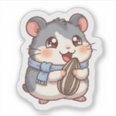 Hamster met zonnebloempitsticker sticker (Voorkant)