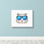 Hamster met zonnebril canvas afdruk (Insitu (Houten vloer))