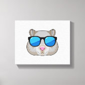 Hamster met zonnebril canvas afdruk (Voorkant)