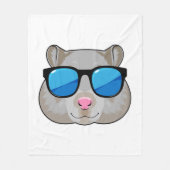 Hamster met zonnebril fleece deken (Voorkant)