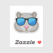 Hamster met zonnebril sticker (Vel)