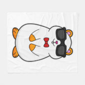 Hamster met zonnebrillen en stropdas met zwoerd fleece deken (Voorkant (Horizontaal))