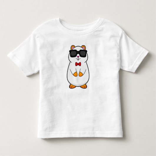 Hamster met zonnebrillen en stropdas met zwoerd kinder shirts (Voorkant)